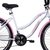 Bicicleta Retrô Vintage Aro 26 18v Feminina Beach Rosa com Branco