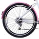 Bicicleta Retrô Vintage Aro 26 18v Feminina Beach Rosa com Branco com Cestinha