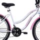 Bicicleta Retrô Vintage Aro 26 18v Feminina Beach Rosa com Branco com Cestinha