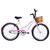 Bicicleta Retrô Vintage Aro 26 Feminina Beach Rosa com Branco com Cestinha