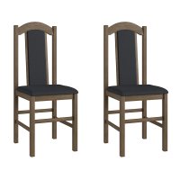 Conjunto 2 Cadeiras Madeira Tecido Material Sintético 500 - Ameixa Negra