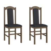 Conjunto 2 Cadeiras Madeira Tecido Material Sintético 500 - Ameixa Negra