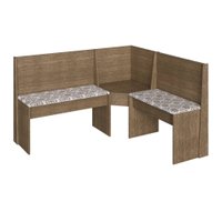 Conjunto Completo Canto Alemão Com Estofado 2 Cadeiras Móveis Canção