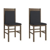 Conjunto 2 Cadeiras Madeira Tecido Material Sintético 600 - Ameixa Negra