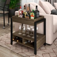 Mini Bar Habitat Madeirado e Tubos Pretos Carraro