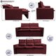 Conjunto de Sofá 3 e 2 Lugares Retrátil e Reclinável Cama Inbox Slim 2,00x1,50m Velusoft Vinho