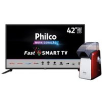 Kit Cinema PTV42G70N5CF Pop Popper Fast SmartTV E Pipoqueira 220 Volts