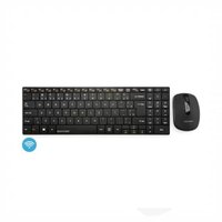Teclado e Mouse Sem Fio 2.4 Ghz Multimídia USB Slim - TC202
