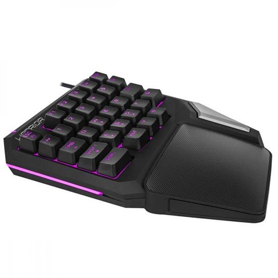 Teclado Gamer One Hand Drugi Semi Mecânico com Luz de Led Preto Warrior - TC238