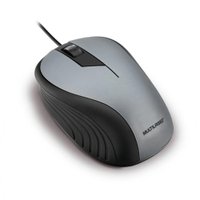 Mouse Emborrachado Cinza e Preto com Fio Usb Multilaser
