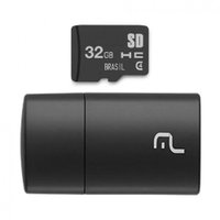 mc173_01 mc173_02 Kit 2 em 1 Leitor USB + Cartão De Memória de 32GB Classe 4 Multilaser - MC173