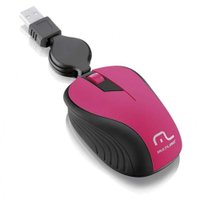 Mouse Óptico Retrátil 1200Dpi Usb Rosa Multilaser