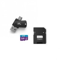 Cartão de Memória Multilaser 64 GB Micro Ultra High Speed SD+USB+OTG com Adaptador - MC152