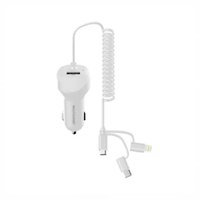 Carregador Multilaser Auto com Cabo Espiral 3 Em 1 - CB128