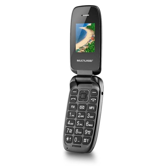 Celular Multilaser Flip Up Dual Chip Mp3 32Mb Preto P9022