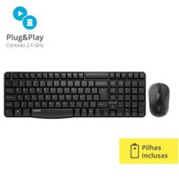 Teclado e Mouse Rapoo X1800s 2.4 Ghz Black com Pilha Ra001