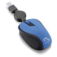 Mouse Óptico Retrátil 1200Dpi Usb Azul Multilaser