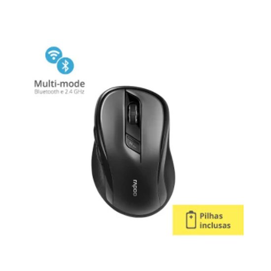 Mouse Rapoo M500 Bluetooth e 2.4 Ghz Black Com Pilha Ra013
