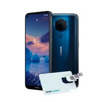 Smartphone Nokia 5.4 128GB Dual SIM, 4GB RAM, Tela 6,39 Pol. Câm Quádrupla 48.0MP  + Cartão SIM HMD Connect - Azul NK030