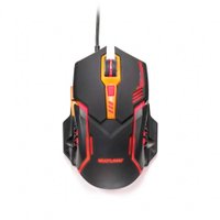Mouse Gamer Dpi 2400 Multilaser Preto e Laranja