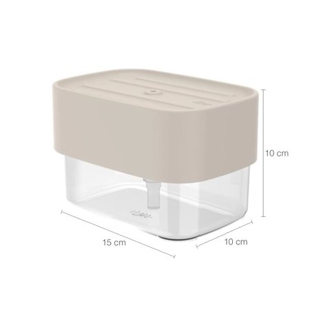 Dispenser Para Detergente Porta Esponja Sabão Líquido Trium 550ml Bege Ou