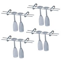 Kit 4 Suportes Para Taças 40cm Cromado Adega Bar Vinho Schmitt