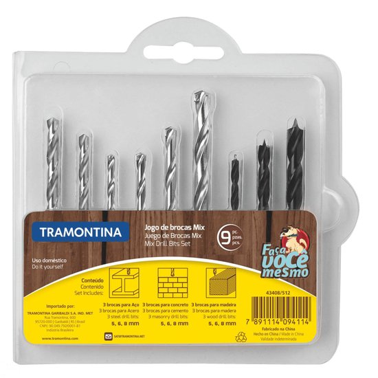 Jogo de Brocas Tramontina Mix 9 Peças Tramontina