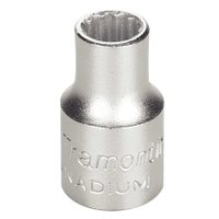 Soquete Estriado em Aço Cromo Vanádio 10 mm - Encaixe 3/8" Tramontina PRO Tramontina