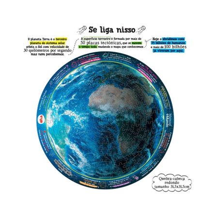 Puzzle Play Manual do Mundo Planeta Terra 214 Peças - Elka