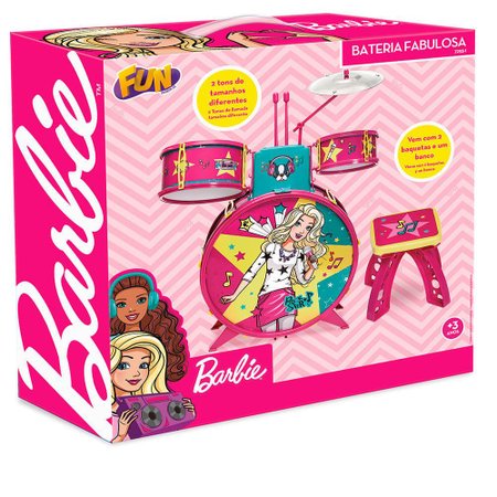 Barbie Bateria Infantil Fabulosa - Fun Divirta-se