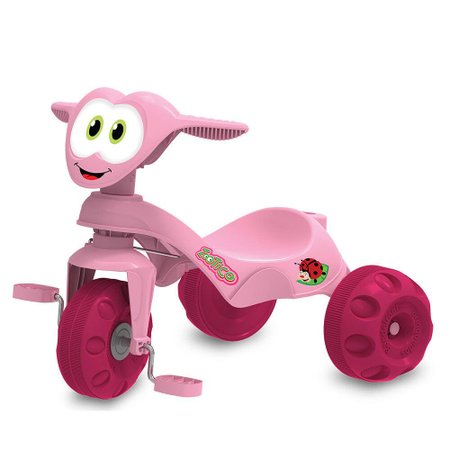 Triciclo Zootico Passeio e Pedal Rosa - Bandeirante