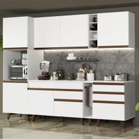 Cozinha Completa Madesa Reims 260005 com Armário e Balcão - Branco