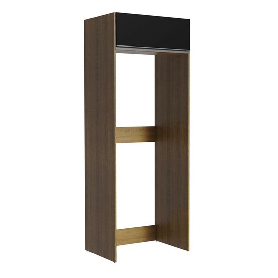 Porta Geladeira 1 Porta Basculante Rustic/Preto Glamy Madesa
