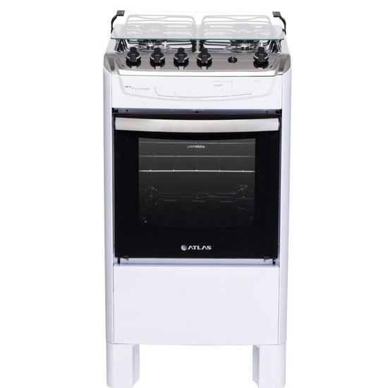 Fogão 4 bocas Branco Atlas New Fastcook com Acendimento Automático