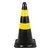 Cone de PVC Rígido 70cm Preto e Amarelo com Proteção UV DeltaPlus
