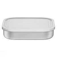 Pote Quadrado Tramontina Freezinox em Aço Inox com Tampa Plástica 16 cm 0,8 L Tramontina