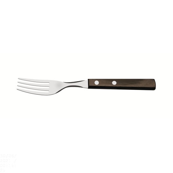 Garfo para Sobremesa Tramontina com Lâmina em Aço Inox e Cabo em Madeira Polywood Castanho Tramontina