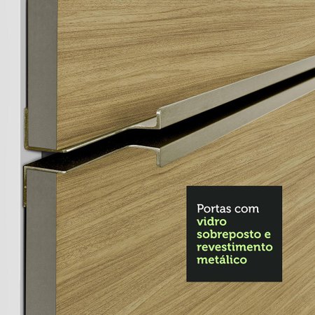 Balcão Madesa Lux 35 cm 1 Porta - Branco/Carvalho