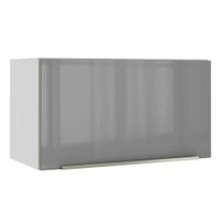 Armário Aéreo Madesa Lux 60 cm 1 Porta Basculante - Branco/Cinza