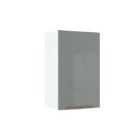 Armário Aéreo Madesa Lux 40 cm 1 Porta - Branco/Cinza