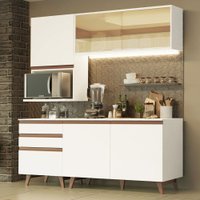 Cozinha Completa Madesa Reims 180002 com Armário e Balcão - Branco