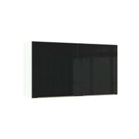 Armário Aéreo Madesa Lux 120 cm 2 Portas - Branco/Preto