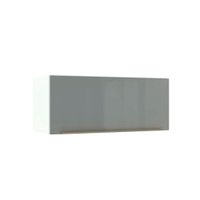 Armário Aéreo Madesa Lux 80 cm 1 Porta Basculante - Branco/Cinza