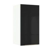 Armário Aéreo Madesa Lux 35 cm 1 Porta - Branco/Preto