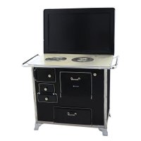 Fogão a Lenha Tradicional 02 Venâncio Gabinete com Tampa Preto 2gdtpr