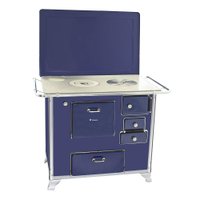 Fogão a Lenha Tradicional 02 Venâncio Gabinete com Tampa Azul 2getaz