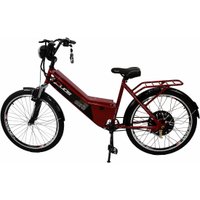 Bicicleta Elétrica com Bateria de Lítio 48V 13Ah Confort Vermelho Cereja