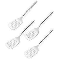 Kit 4 Espátulas de Inox Para Cozinha Espátula Perfurada Culinária Brinox