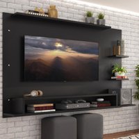 Painel para TV até 60 Polegadas Madesa Alfa com Prateleiras e Nichos - Preto