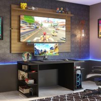 Mesa para Computador Gamer e Painel TV Madesa - Preto/Rustic